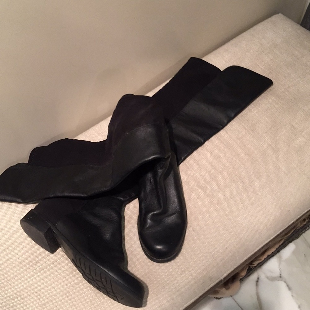 Report ,over the knee boots.  Black